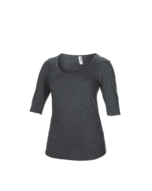  WOMEN’S TRI-BLEND DEEP SCOOP 1/2 SLEEVE TEE - Anvil Dark Heather