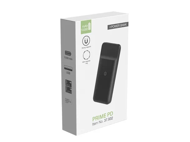 PRIME PD Wireless power bank with magnet, 10.000 mAh - PIXO Black