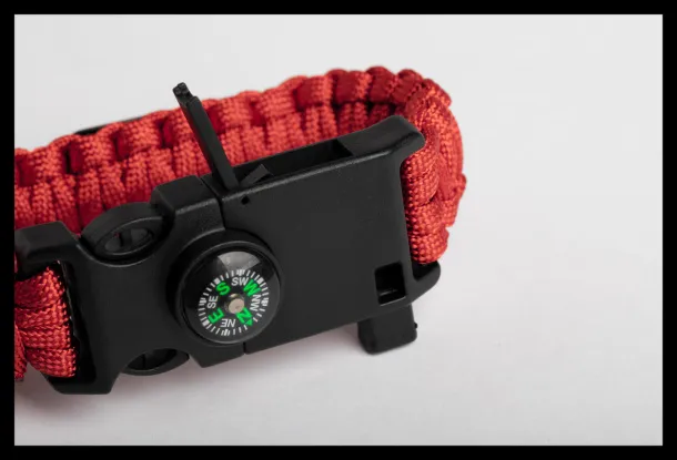 Peary survival bracelet Red Black