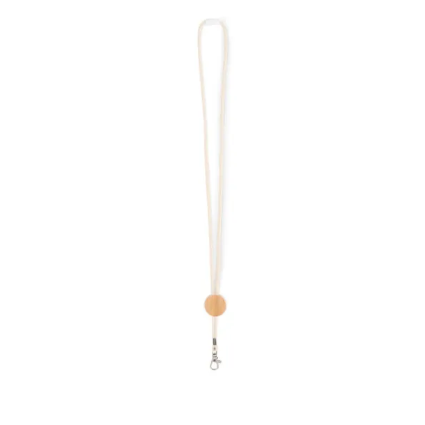 KARA Cotton Lanyard with metal hook Beige