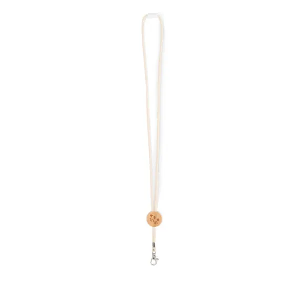 KARA Cotton Lanyard with metal hook Beige