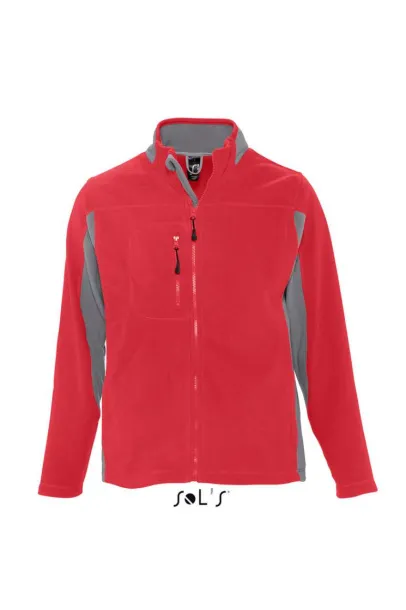  SOL'S NORDIC - MEN’S TWO-COLOUR ZIPPED FLEECE JACKET - SOL'S Red