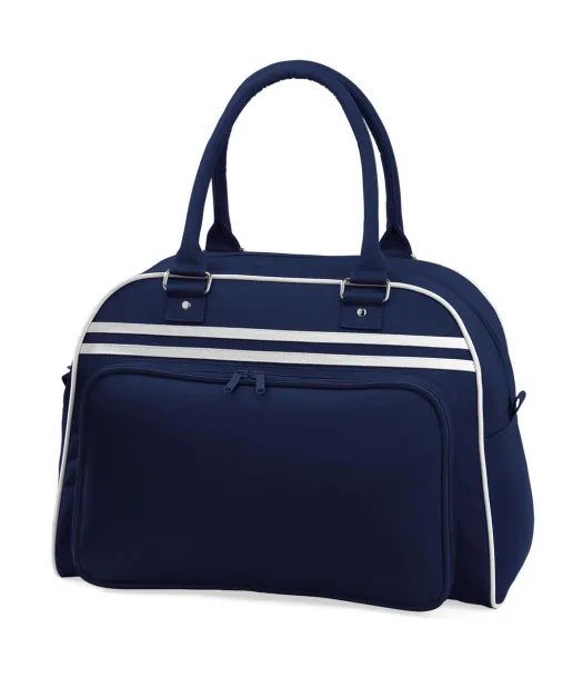  Retro Bowling Bag - Bagbase French Navy Bijela