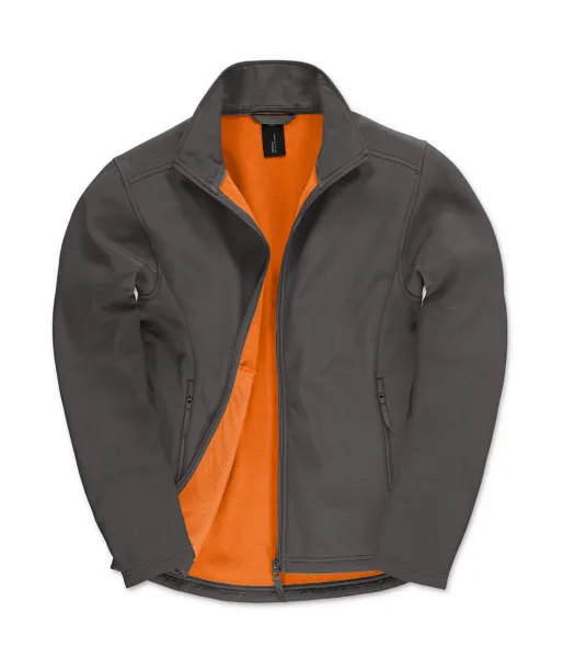  ID.701 Softshell Jacket - B&C Outerwear Tamno siva Neon Orange