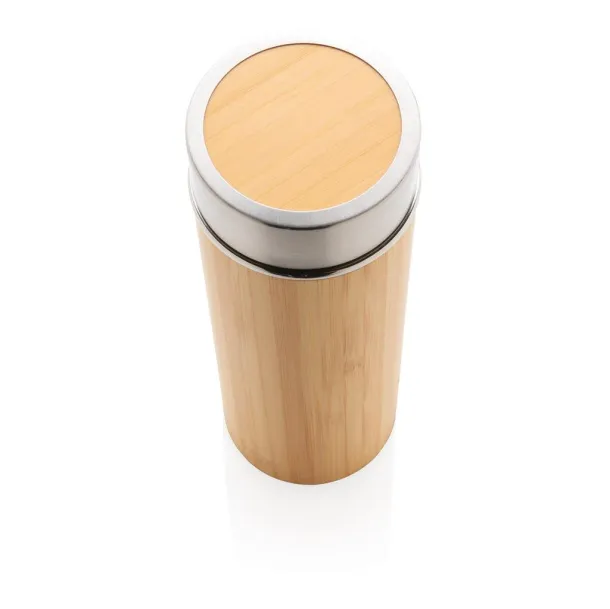  Leak proof bamboo vacuum bottle - XD Collection Brown 