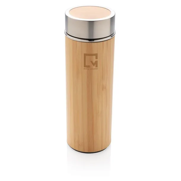  Leak proof bamboo vacuum bottle - XD Collection Brown 