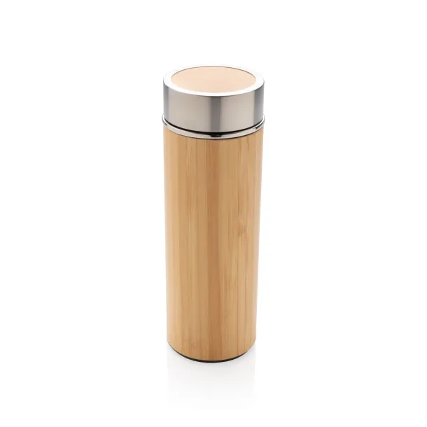  Leak proof bamboo vacuum bottle - XD Collection Brown 