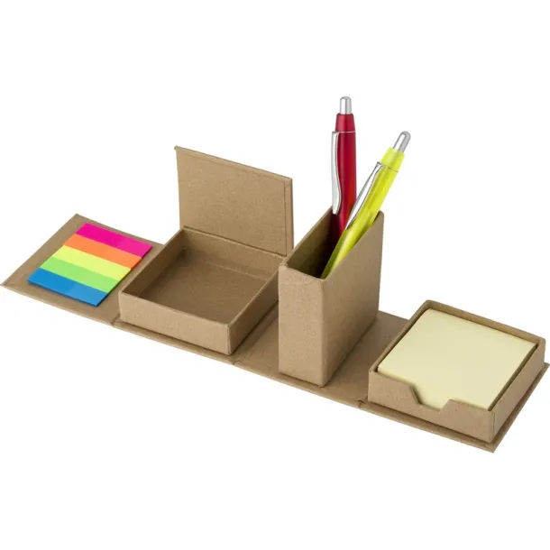  Memo holder, sticky notes, pen holder brown