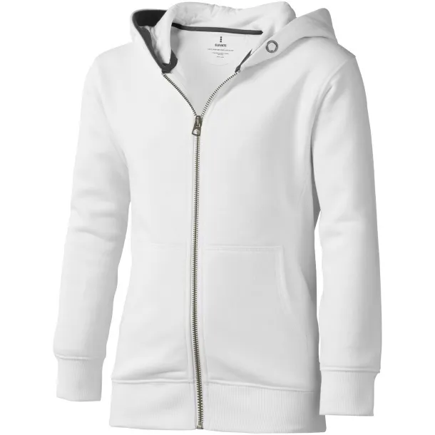 Arora hooded full zip kids sweater - Elevate White