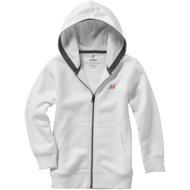 Arora hooded full zip kids sweater - Elevate White