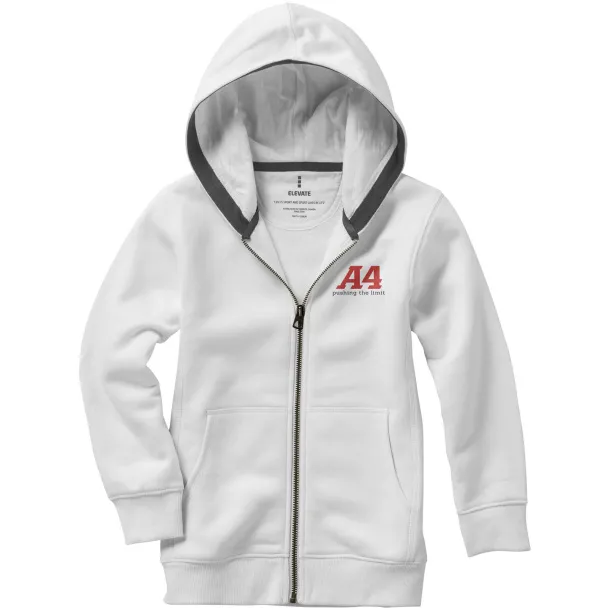 Arora hooded full zip kids sweater - Elevate White