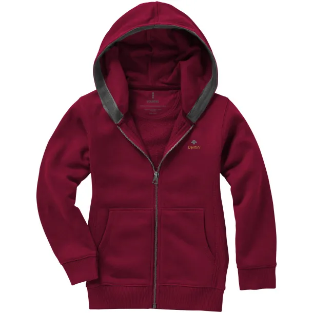 Arora hooded full zip kids sweater - Elevate Burgundy