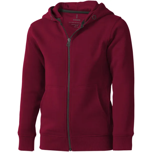 Arora hooded full zip kids sweater - Elevate Burgundy