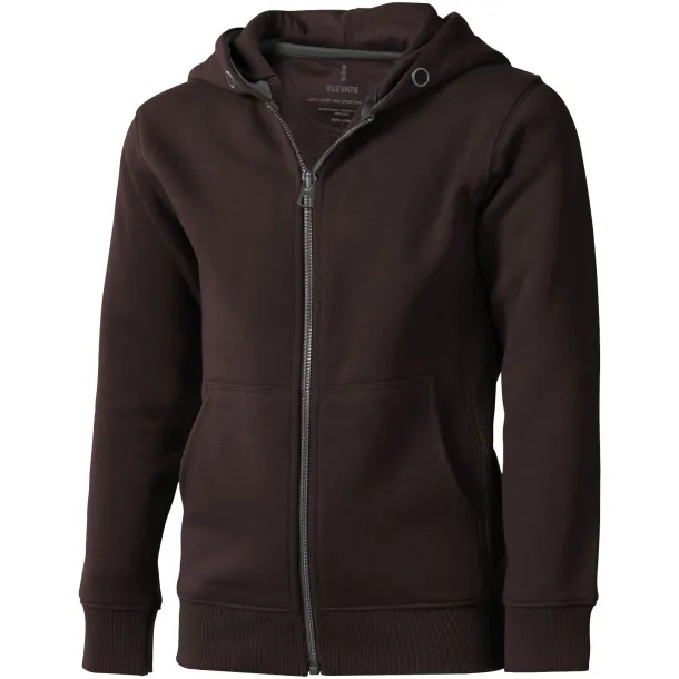 Arora hooded full zip kids sweater - Elevate Chocolate brown