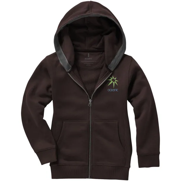 Arora hooded full zip kids sweater - Elevate Chocolate brown