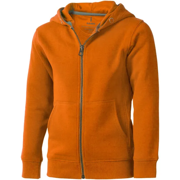 Arora hooded full zip kids sweater - Elevate Orange