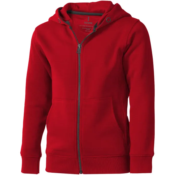 Arora hooded full zip kids sweater - Elevate Red