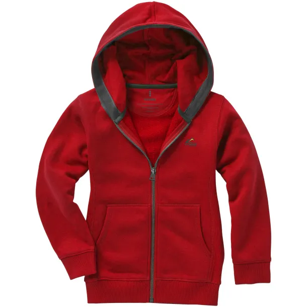 Arora hooded full zip kids sweater - Elevate Red