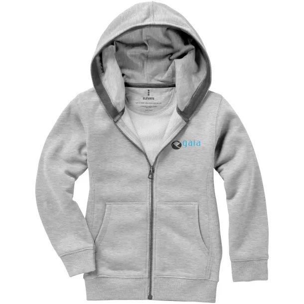 Arora hooded full zip kids sweater - Elevate Grey Melange