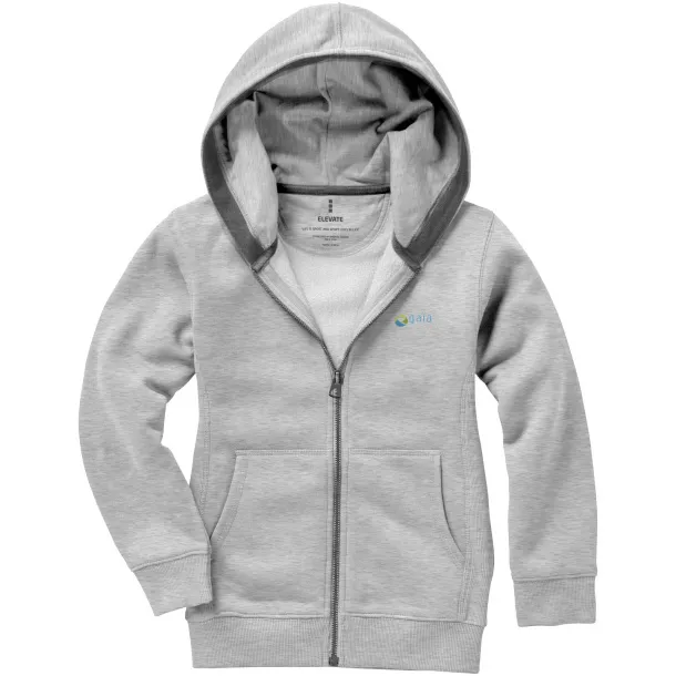 Arora hooded full zip kids sweater - Elevate Grey Melange