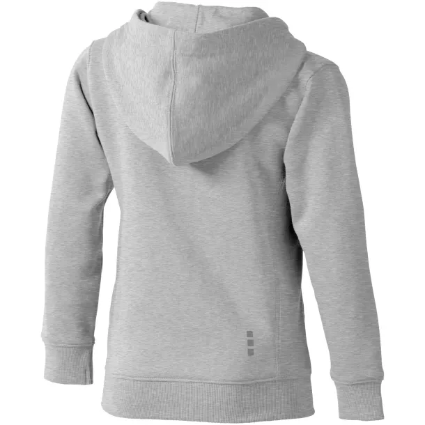 Arora hooded full zip kids sweater - Elevate Grey Melange