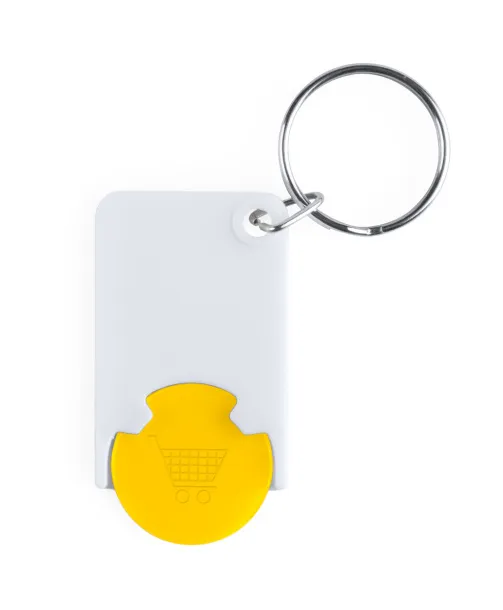 Trolex trolley coin keyring Yellow White