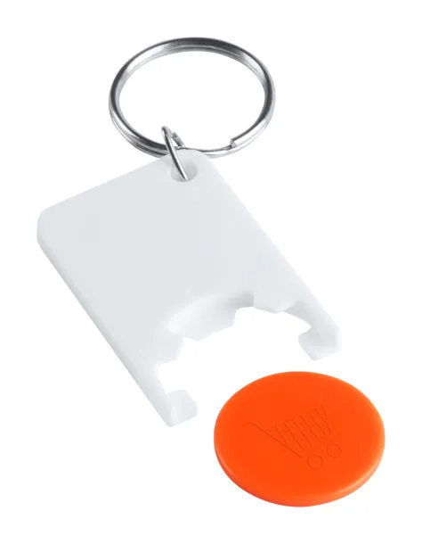 Trolex trolley coin keyring Orange White