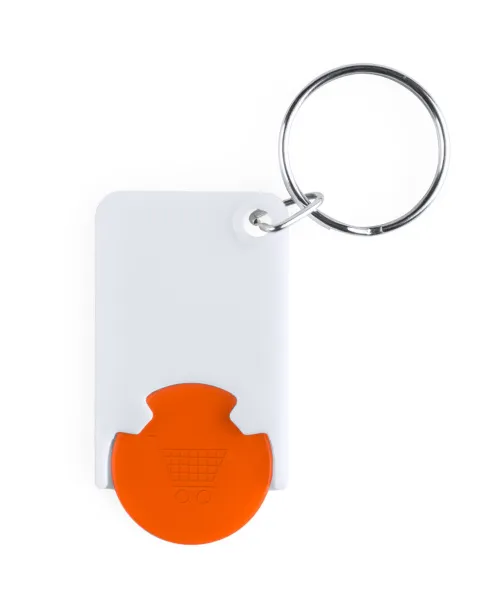 Trolex trolley coin keyring Orange White