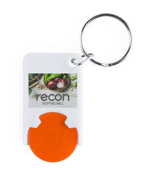 Trolex trolley coin keyring Orange White