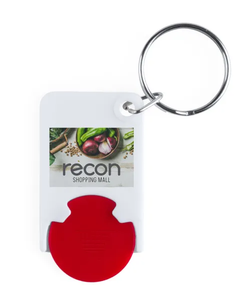 Trolex trolley coin keyring Red White