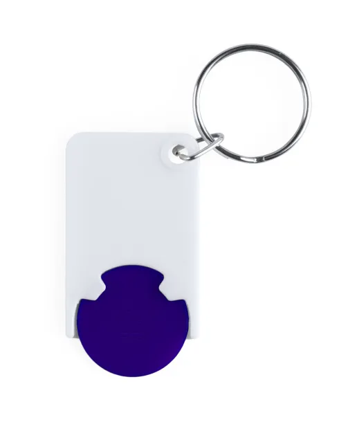 Trolex trolley coin keyring Blue White