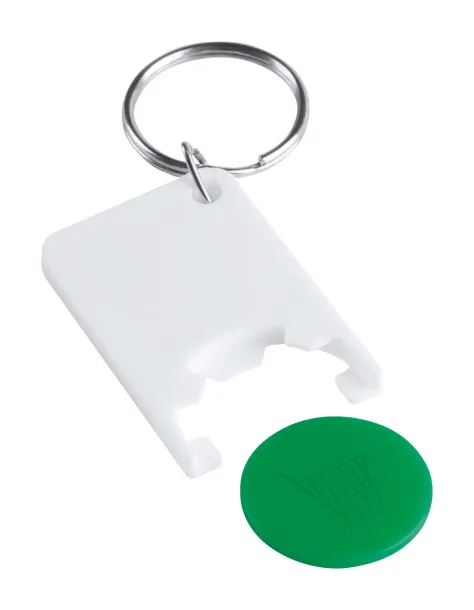 Trolex trolley coin keyring Green White