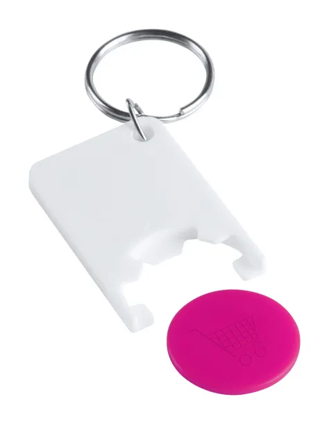 Trolex trolley coin keyring Pink White