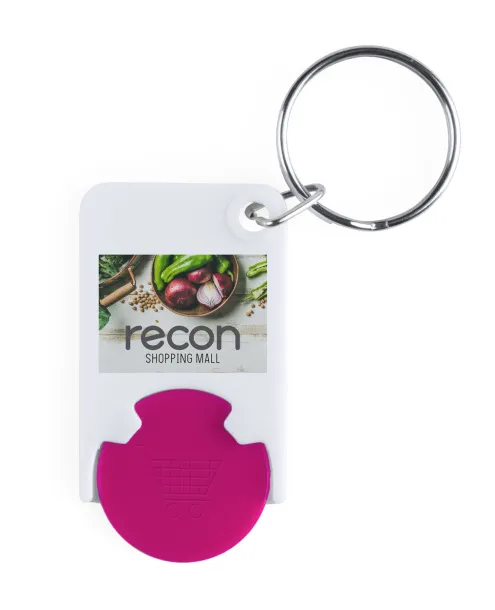 Trolex trolley coin keyring Pink White