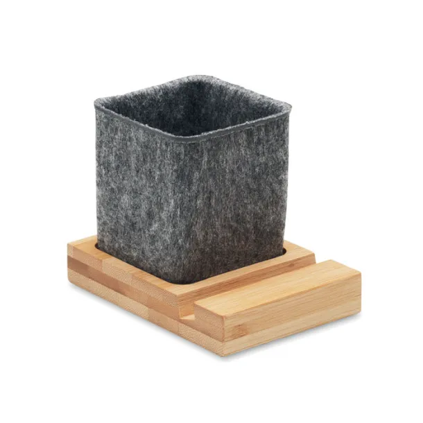 OROSTAN RPET felt pen pot phone stand Wood