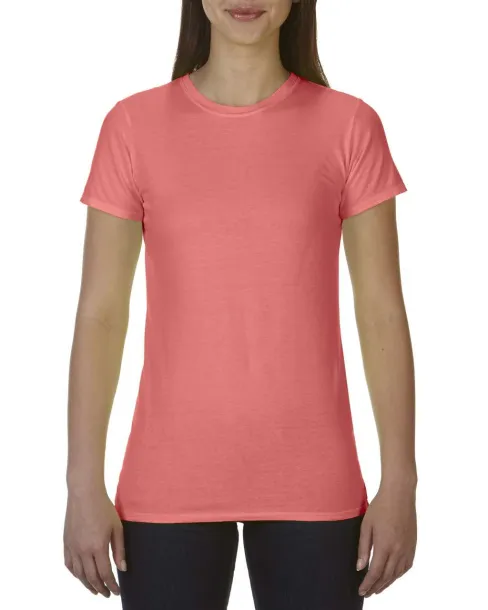  LADIES' LIGHTWEIGHT FITTED TEE - Comfort Colors Neon Red Orange
