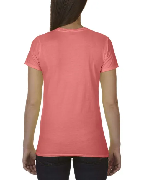  LADIES' LIGHTWEIGHT FITTED TEE - Comfort Colors Neon Red Orange