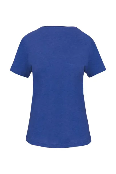  LADIES' SHORT-SLEEVED ORGANIC T-SHIRT WITH RAW EDGE NECKLINE - 110 g/m² - Kariban Ocean Blue Heather