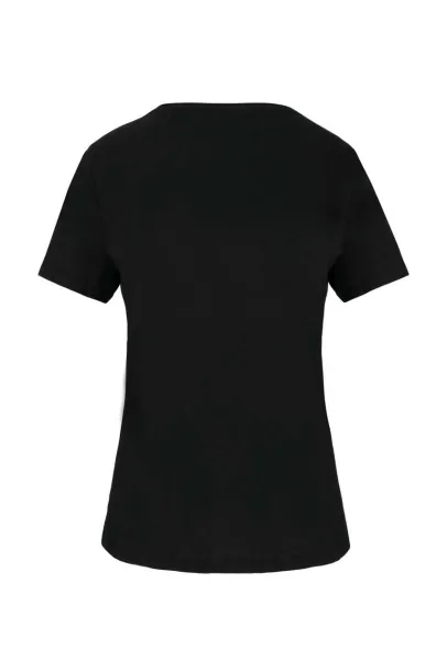  LADIES' SHORT-SLEEVED ORGANIC T-SHIRT WITH RAW EDGE NECKLINE - 110 g/m² - Kariban Black