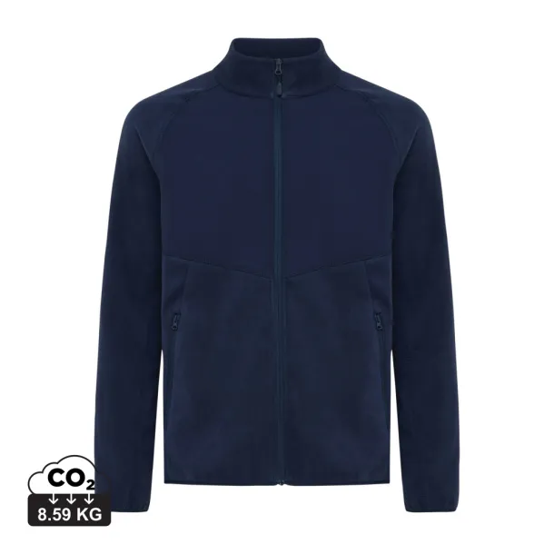  Iqoniq Talung recycled polyester microfleece zip through - iqoniq navy