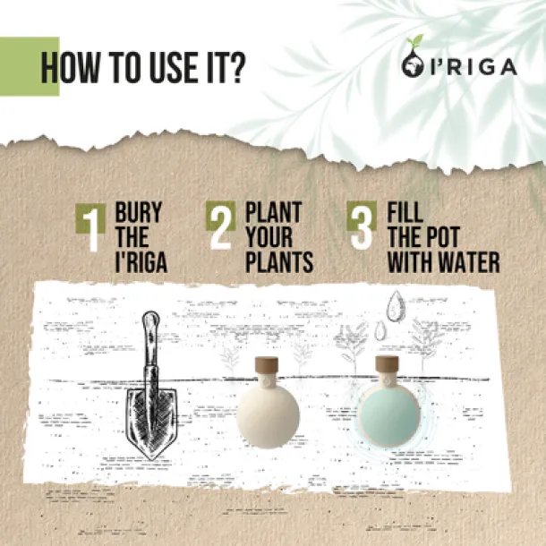  I’Riga - ceramic irrigation pot 200 ml for plants B'RIGHT neutral