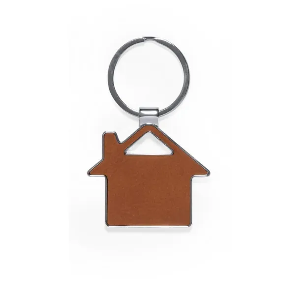  Keyring with front and back part made from recycled leather brown