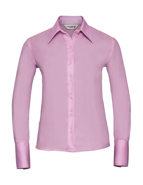  Ladies' Ultimate Non-iron Shirt LS - Russell Collection Classic Pink