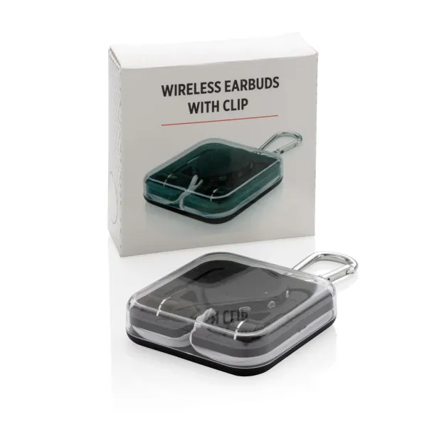 Wireless earbuds with clip Black  Wireless earbuds with clip Black