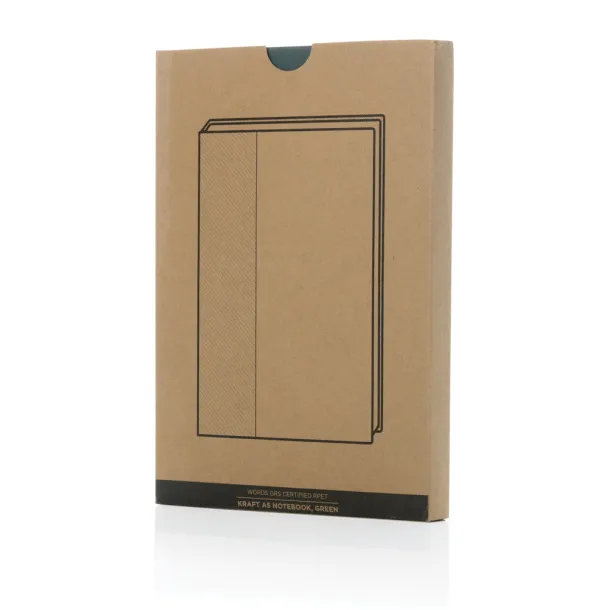  Words GRS certified RPET & Kraft A5 notebook - XD Collection Zelena Zelena