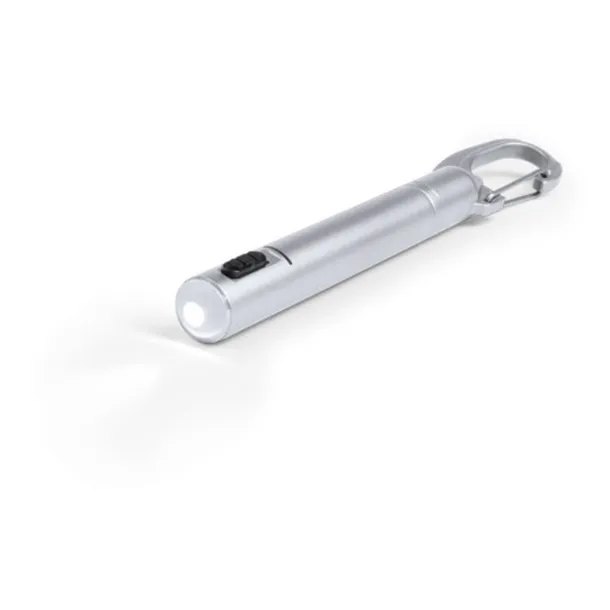 Krujer flashlight with carabiner Silver