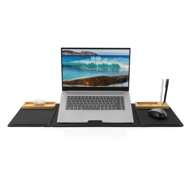  Impact AWARE RPET Foldable desk organizer with laptop stand - XD Xclusive Black 