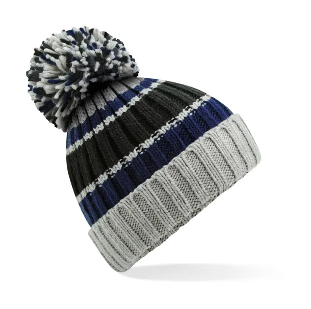  Hygge Striped Beanie - Beechfield Blue Steel