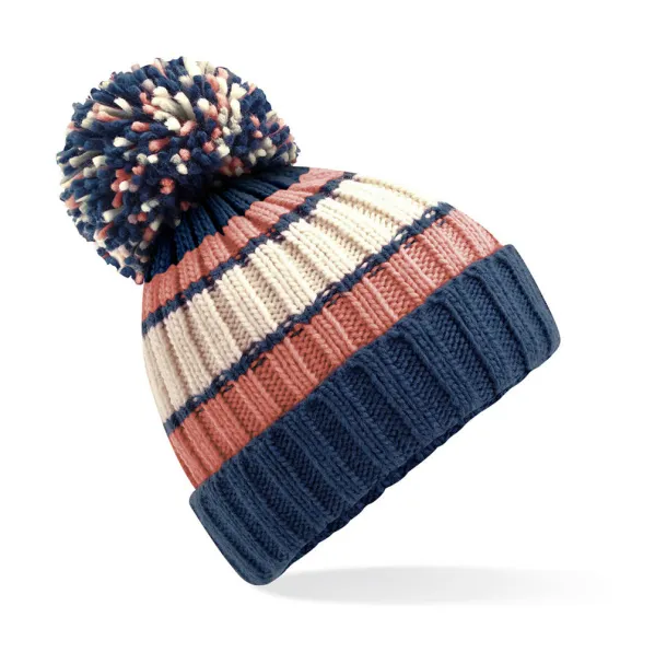  Hygge Striped Beanie - Beechfield Marshmallow Sundae