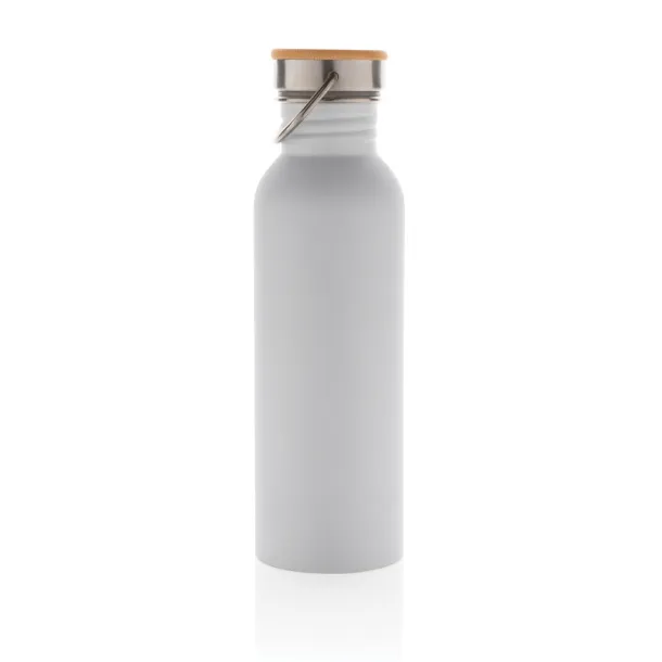  Moderna boca za vodu od nehrđajučeg čelika s čepom od bambusa, 700ml - XD Collection Bijela